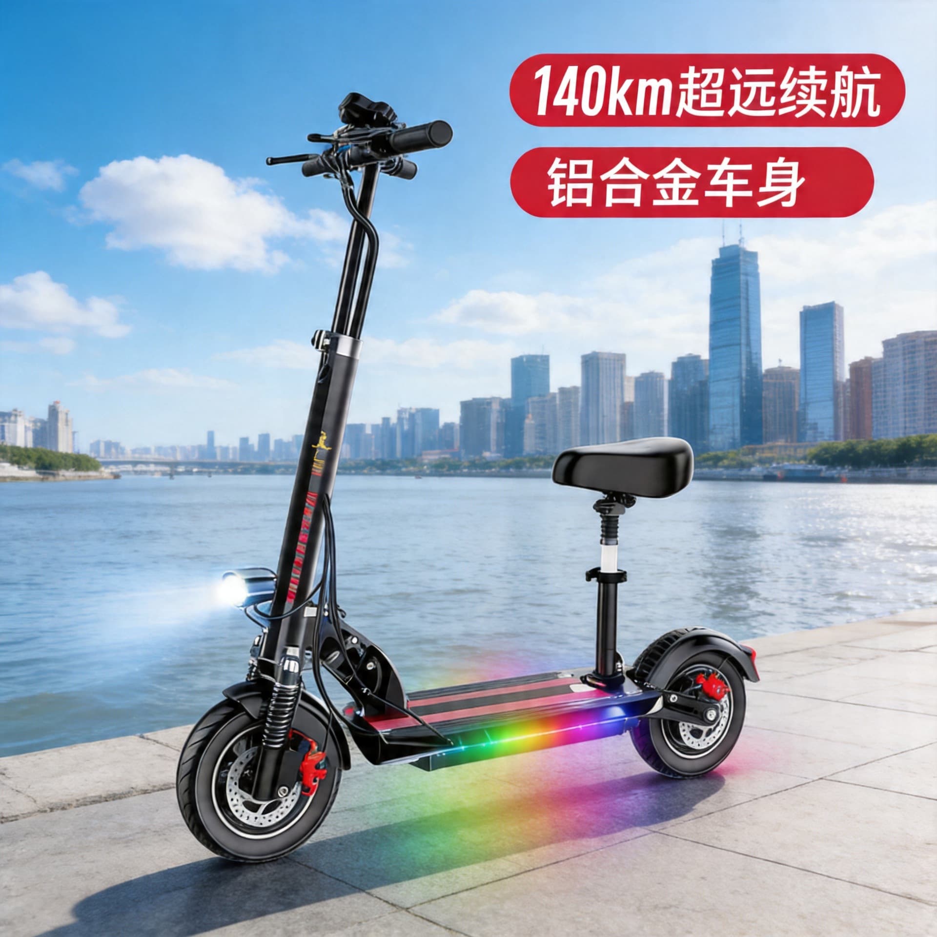 Factory Wholesale Electric Scooter Folding Aluminum Alloy Electric Scooter Cross-Border Export Long Range