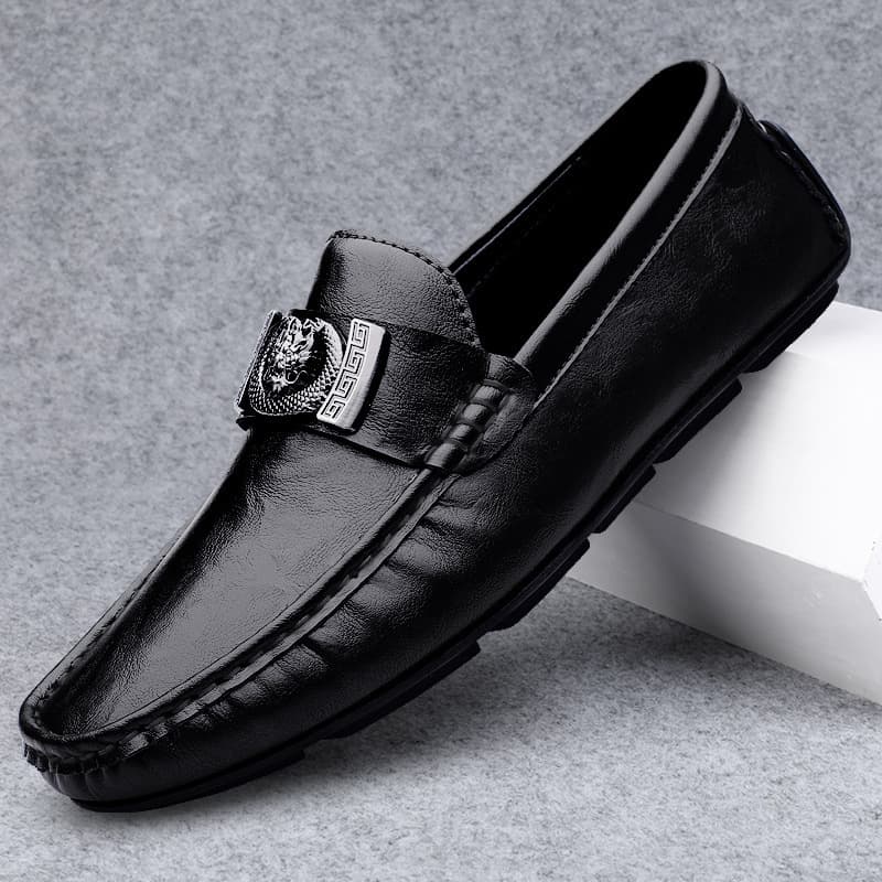 Men's Loafers Genuine Leather Cowhide Cross-border High-end Korean Style Slip-on Casual Shoes Comfortable Versatile