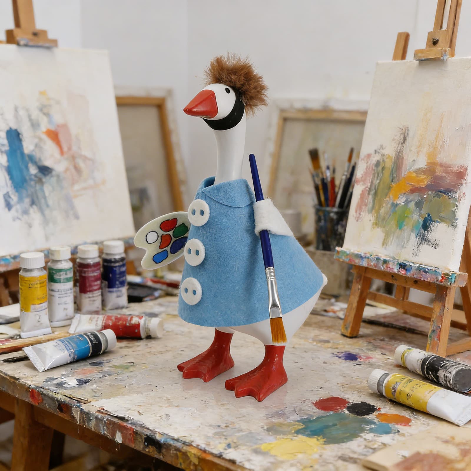 Cross-border new desktop porch goose costume 7-inch goose felt large goose costume painter party costume decoration