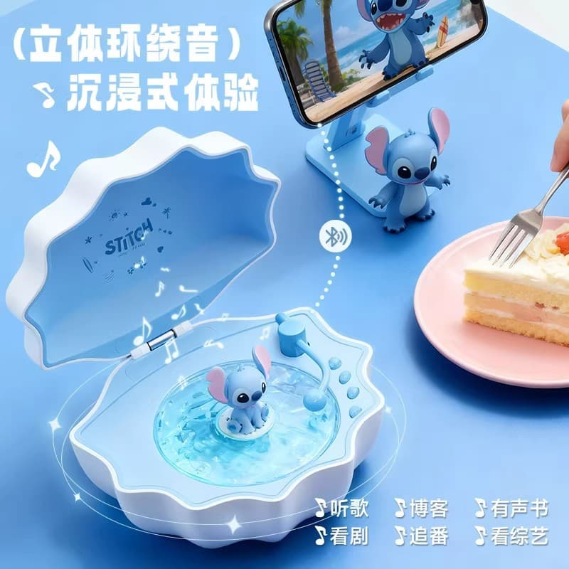 New Stitch Bluetooth Speaker Small Mini Wireless Subwoofer Ambient Night Light White Noise Atmosphere