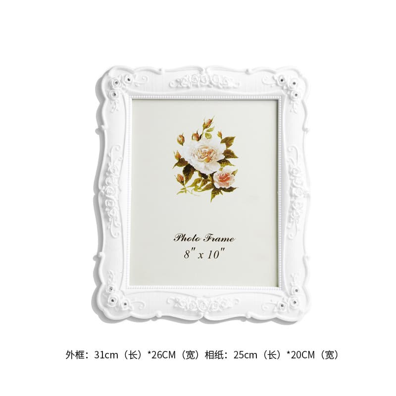 6 Inch 7 Inch 8 Inch 10 Inch Modern Minimalist White Rose Tabletop Photo Frame Creative Picture Frame Wholesale A01