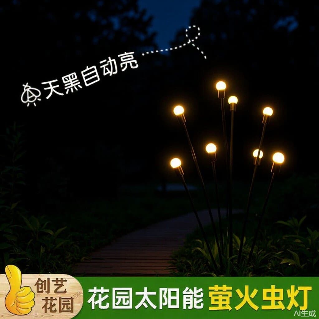 Solar Lights Outdoor Firefly Street Lights Courtyard Garden Atmosphere Lights Waterproof Villa Landscape Decoration Lawn Lights