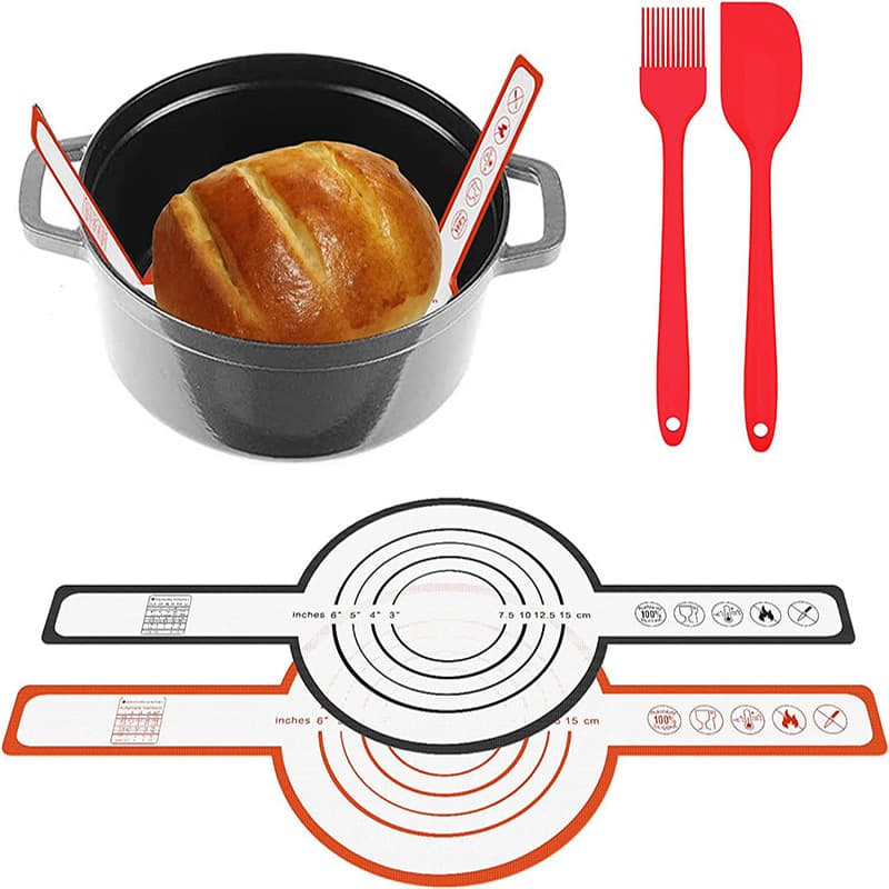 Amazon Dutch bread mat high temperature resistant baking mat silicone long handle anti-scalding kneading mat oven baking steamer mat