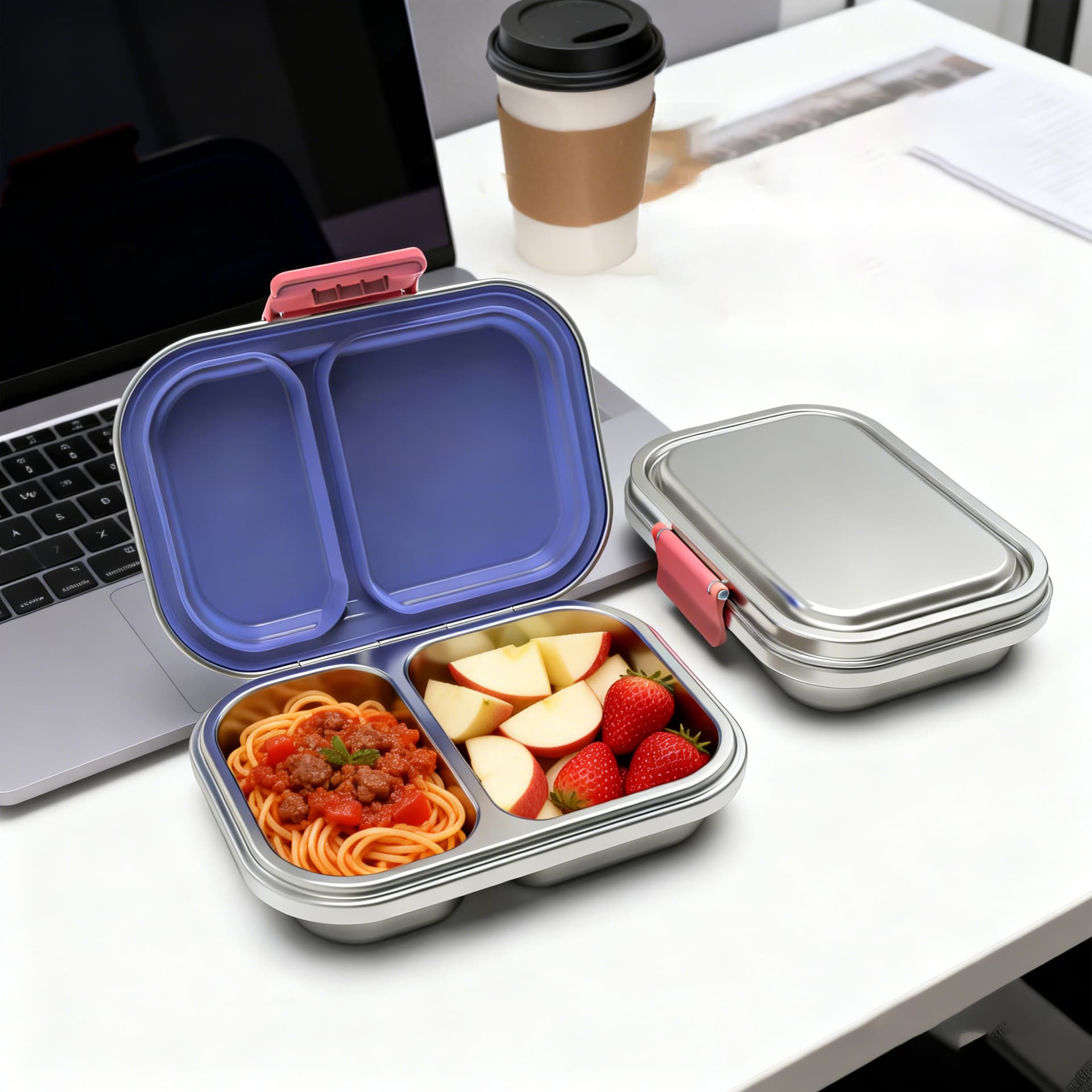 304 Stainless Steel Lunch Box Student Office Worker Outdoor Lunch Box Snack Box Cafeteria Compartment Kids Lunch Box