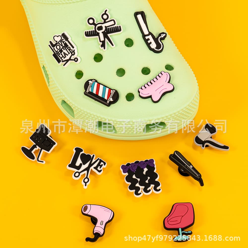Cross-border stock Croc charms hair salon style shoe accessories DIY Croc shoe decorations beach bag cute decorative buckles