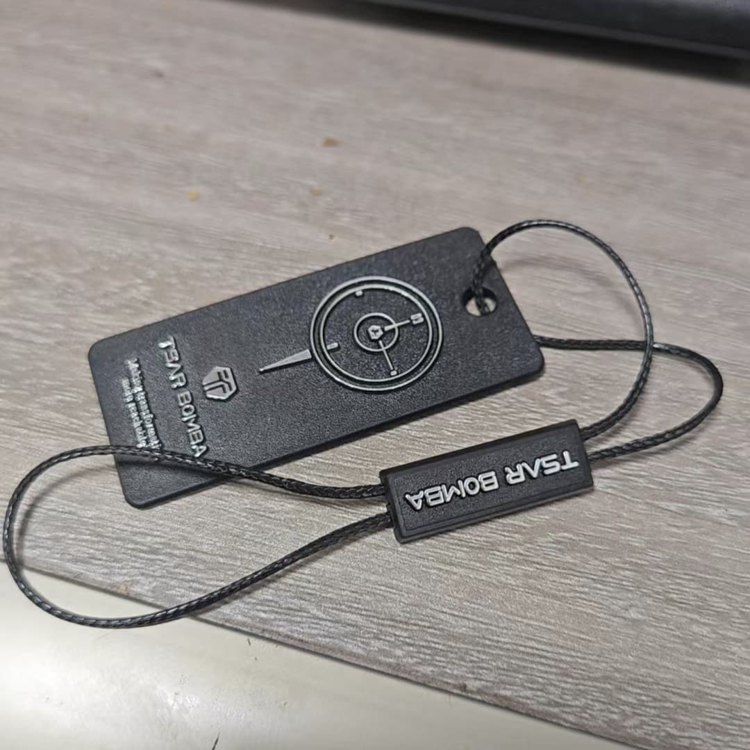 Garment Hang Tag Loop, Gold Foil Waxed Cord, Polyester Cord, Cotton Cord