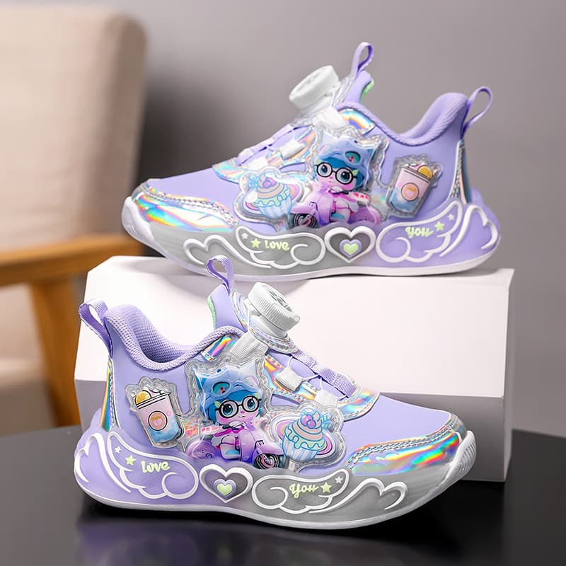 Girls' Shoes 2026 New Fall/Winter Leather Children's Sneakers, Casual Fashion Running Shoes for Middle and Big Girls