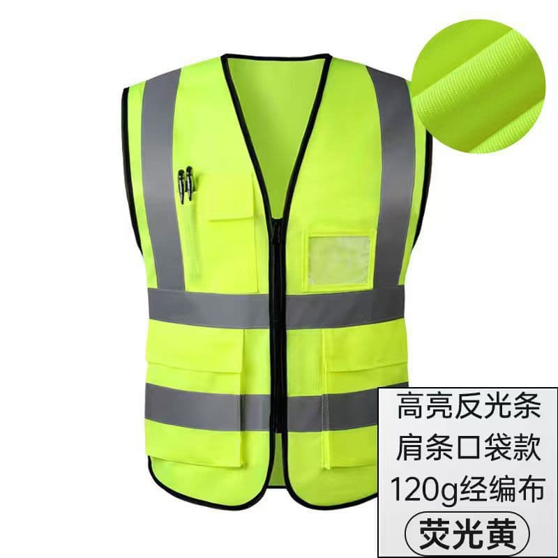 Multi-Pocket Reflective Vest Safety Vest for Construction, Night Work, Traffic, and Factory Use