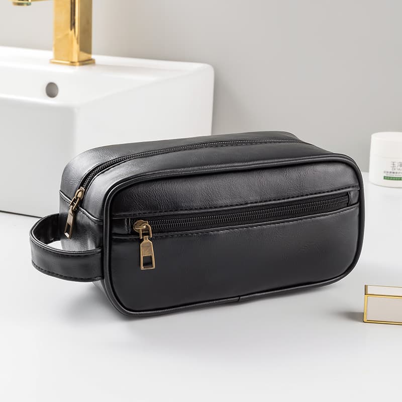Leather Men's Toiletry Bag Waterproof Large Capacity Travel Portable Storage Bag PU Premium Light Luxury Cosmetic Bag Wholesale