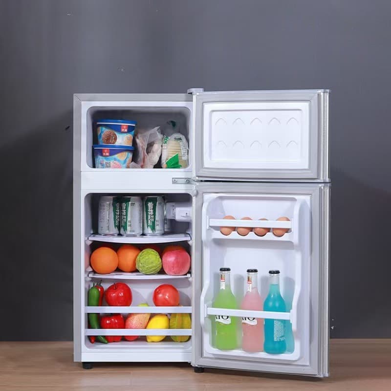 2025 New Model Compact Refrigerator for Home, Double Door Mini Freezer and Fridge for Couples and Dormitories, Energy-Saving Appliance