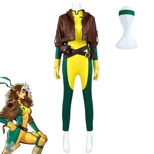 Marvel X-Men Rogue Cosplay Costume Halloween Role Play Rogue Cosplay Full Set Costume Factory