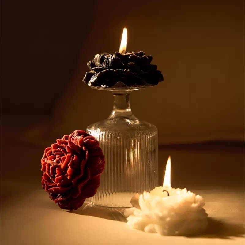 Multi-Colored Peony-Shaped Scented Candles, Flower-Shaped Scented Candle, Birthday Gift