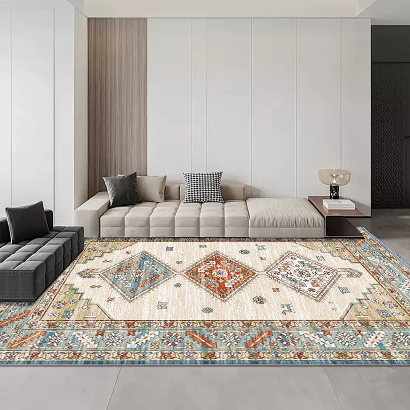 Cross-border Amazon imitation cashmere washed bottom living room carpet, stain-resistant and easy to care for, sofa blanket, Persian carpet, foldable