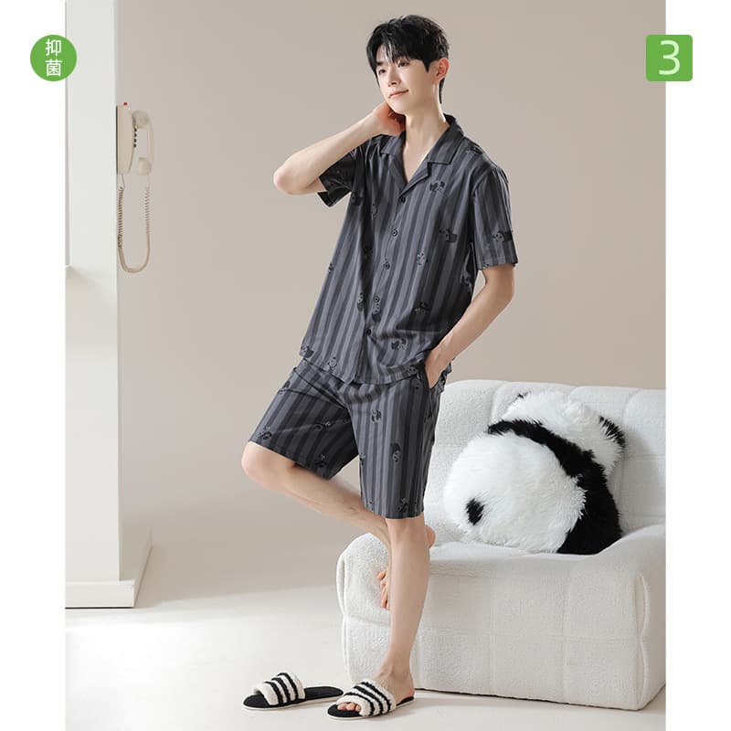 [Antibacterial Xinjiang Cotton] Spring/Summer Men's Pure Cotton Short Sleeve Pajamas, Thin Cotton Casual Homewear