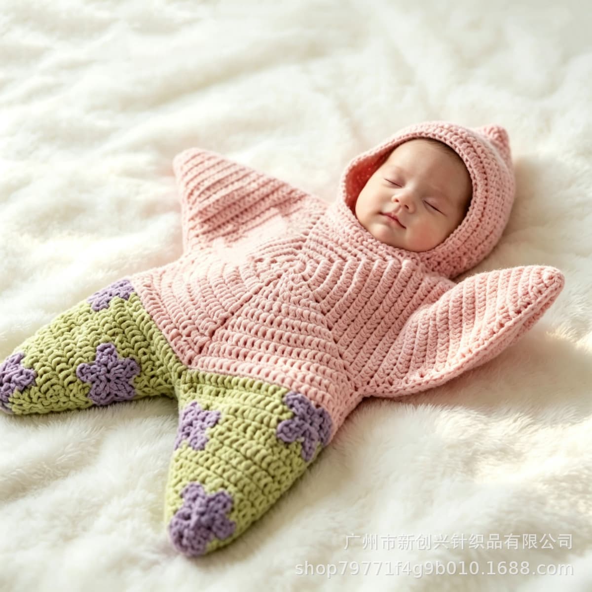 Cross-border new Seal Star Comfort Sleeping Bag knitted starfish baby quilt Patrick Star