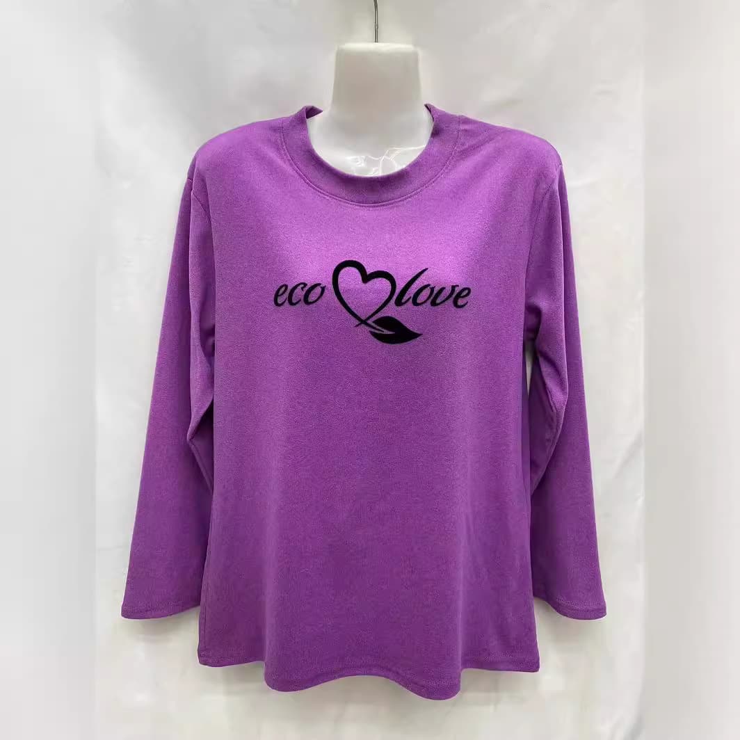 2025 Autumn Collection, Double-Sided German Fleece Long-Sleeve T-Shirt for Middle-Aged and Elderly Women, Plus Size, Autumn Base Layer for Mothers