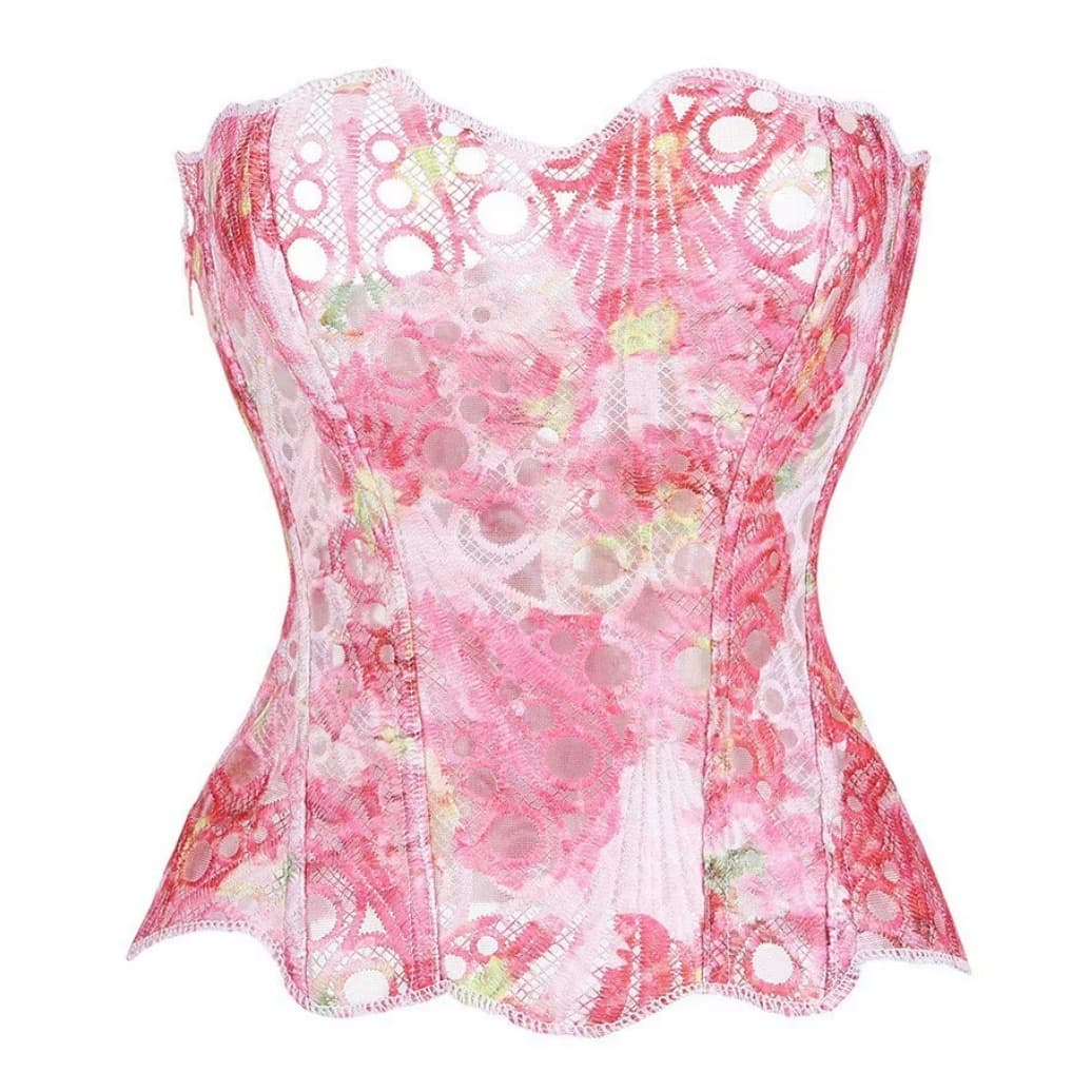 New Perforated See-Through Irregular Waist Cincher, Thin Mesh Body Shaper, European American Export Court Corset