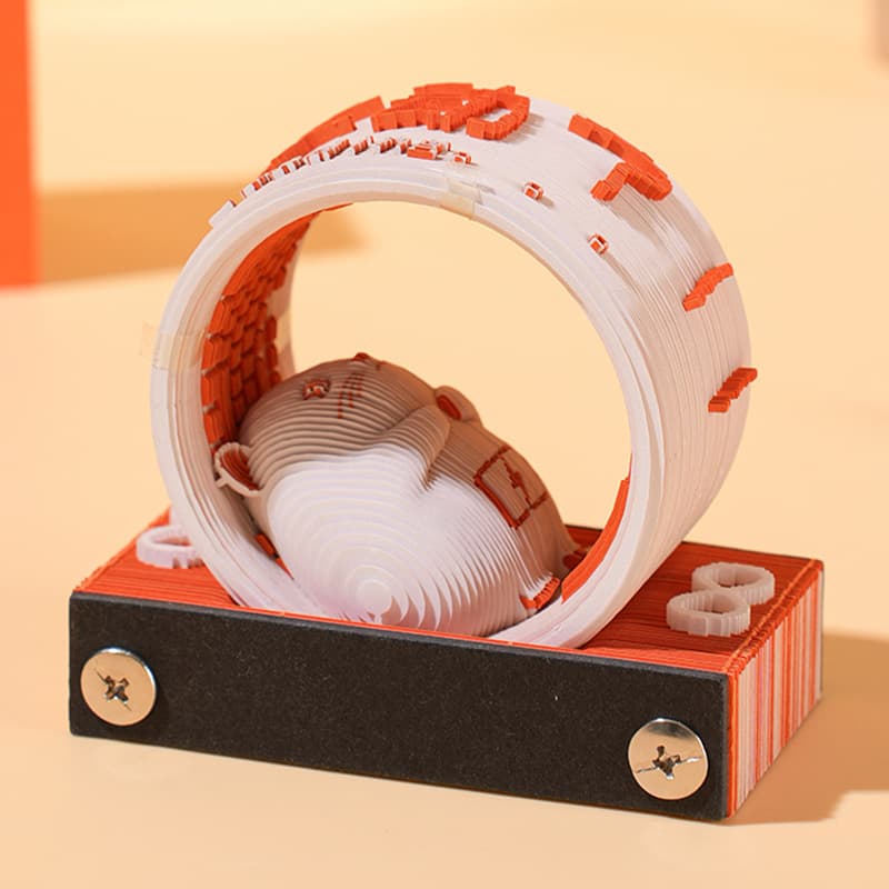 3D Paper-cut Involution Cage Tear-off Notepad, Artwork, Tear-off High-value Memo Pad, Non-sticky Desk Calendar