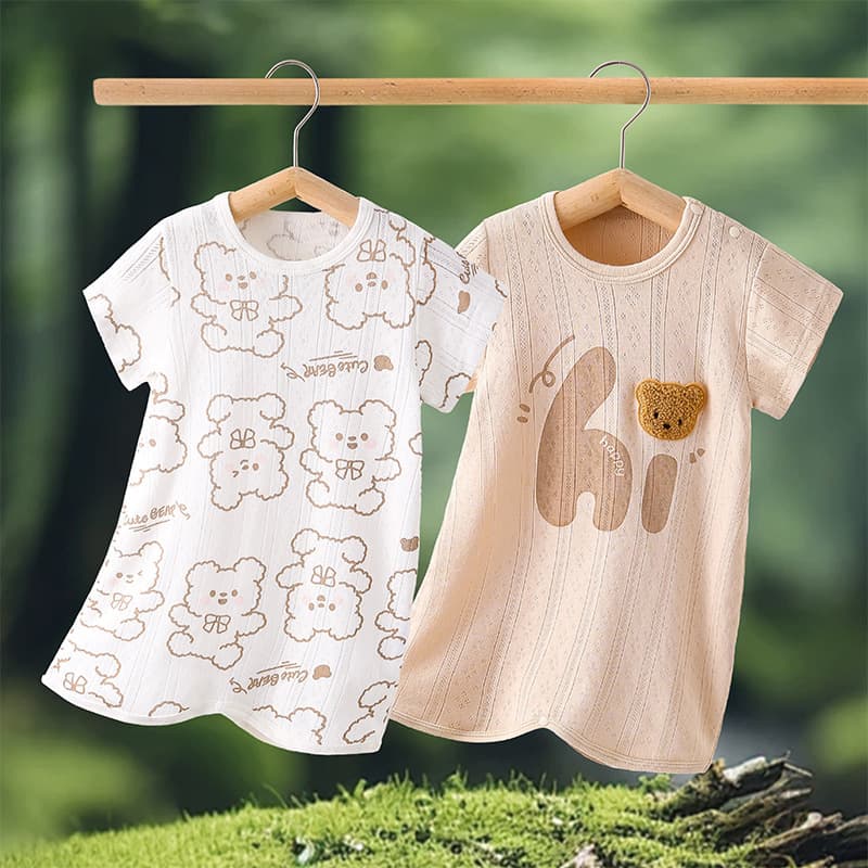 Newborn Summer Thin Baby Sleepwear Children's Robe Infant Onesie Bathrobe Sleep Dress Trendy Baby Pajamas