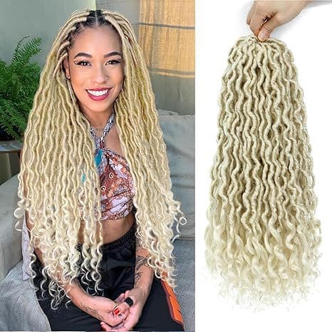 Cross-border European and American synthetic fiber crochet hair Goddess Faux Locks curly hand-woven long curly hair