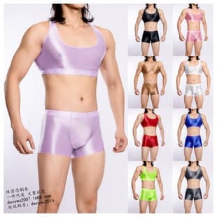 Amazon AliExpress eBay Set European American Plus Size Glossy Silky Transparent Boxer Briefs Sexy Cross-Border Style