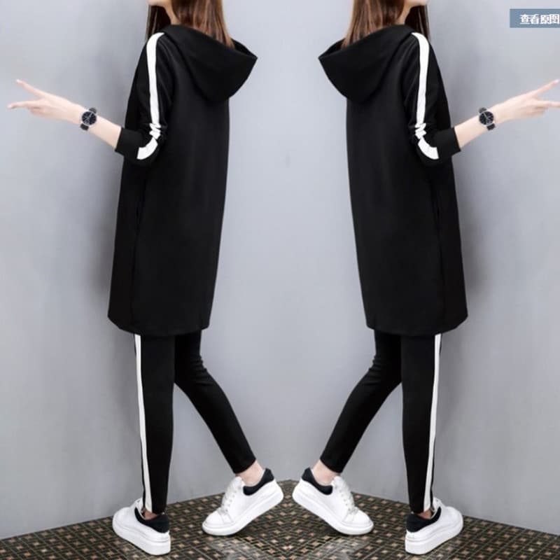 Casual Set for Women Spring Autumn Plus Size Loose Slimming Sportswear Two-Piece Set for Students
