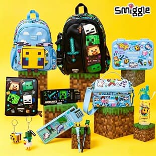 Smiggle New My World Children Backpack Cartoon School Bag Primary School Student Spine Protection Weight Reduction Kids Backpack