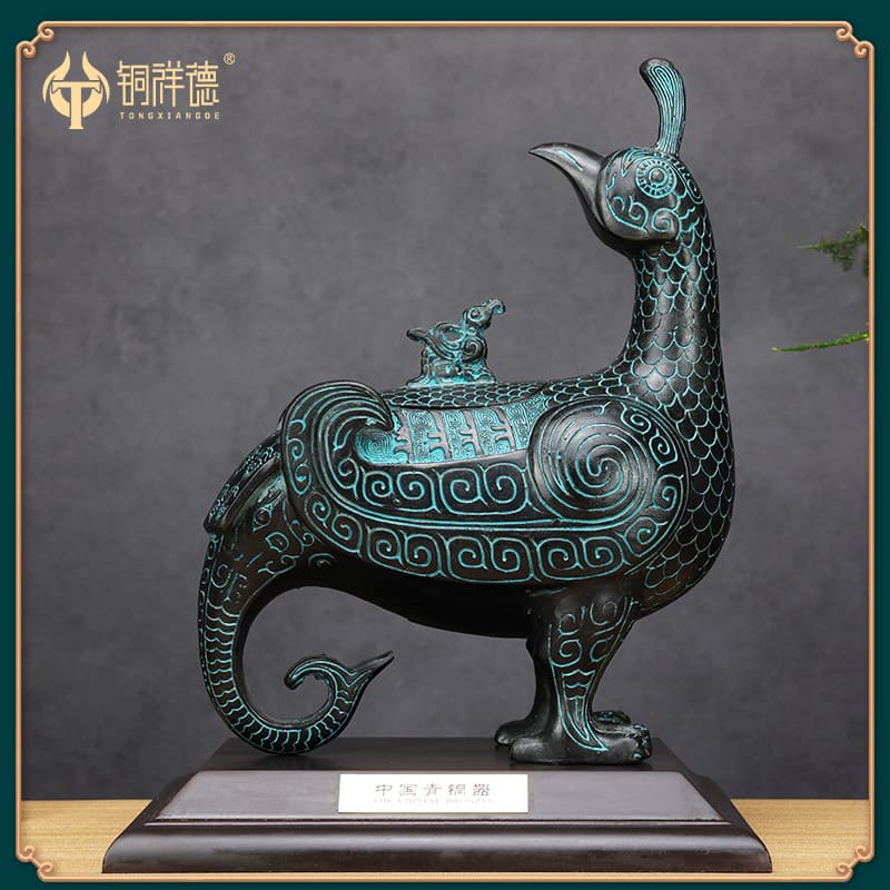 Shanxi Jinhou Bird-shaped Bronze Wine Vessel Ritual Item Replicas, Cultural Relics, Antiques, and Bronze Crafts Factory Direct Sales