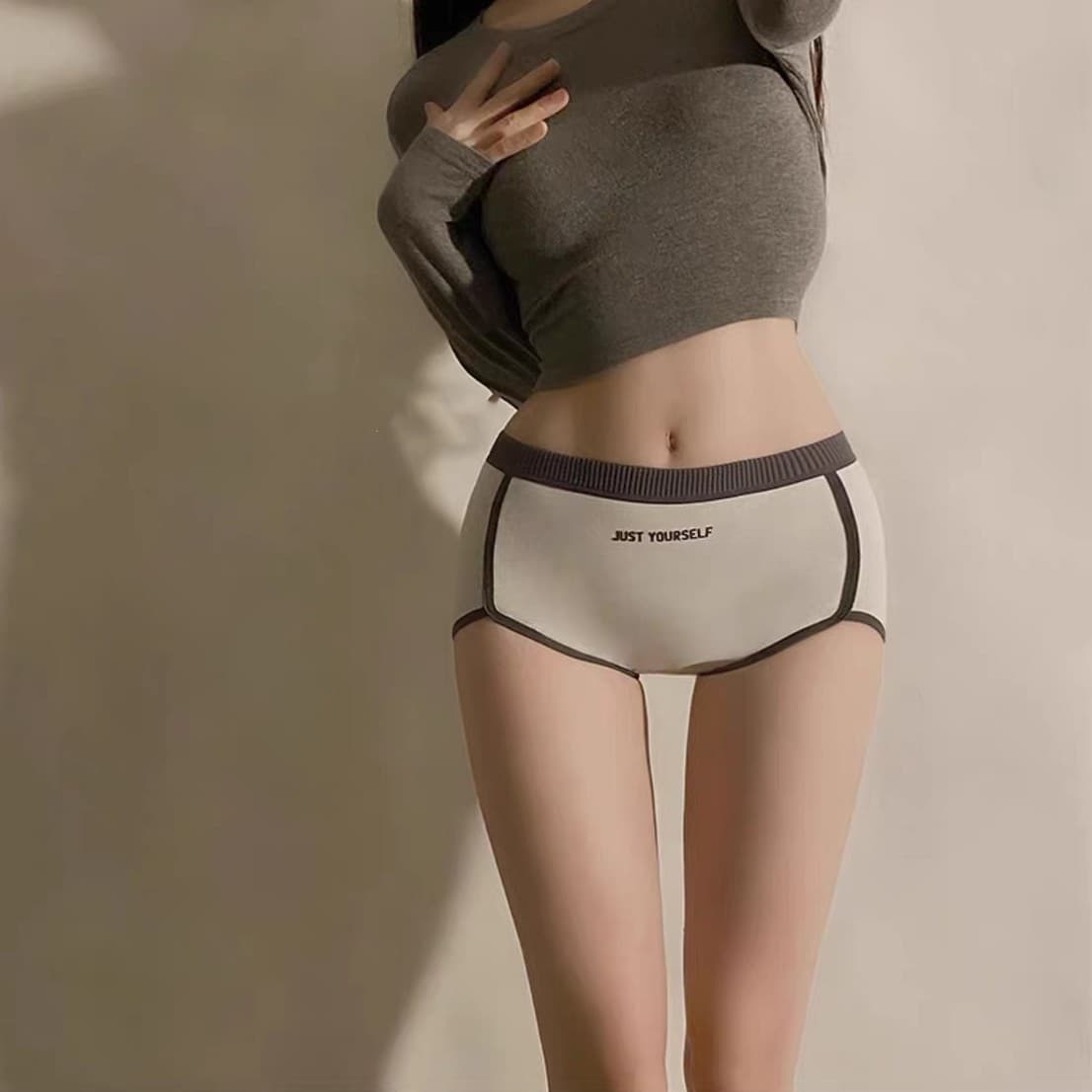 Women's Sporty Cotton Plus Size Briefs, Simple Mid-Rise Hip-Hugging Boy Shorts for Spring and Summer, Sexy Underwear