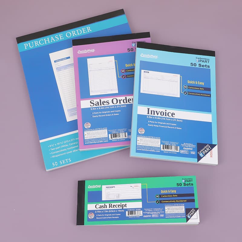 English Receipts, Two-Part Sales Orders, Invoices, Delivery Slips, Warehouse In/Outbound Carbonless FORMS