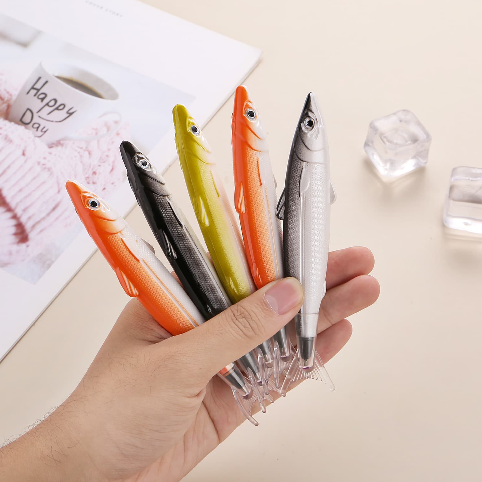 Cross-border creative funny salted fish shape ballpoint pen marine series ballpoint pen fish shape pen gift leisure fish pen