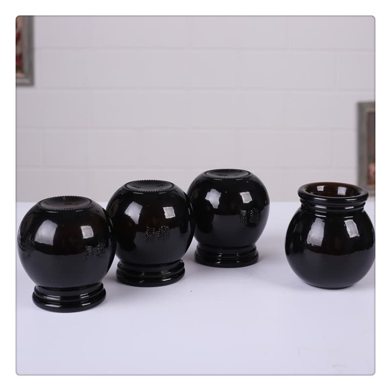 Brown Cupping Jar Thick Glass Cupping Jar Moxibustion Cupping Device Brown Glass Bottle Factory Wholesale