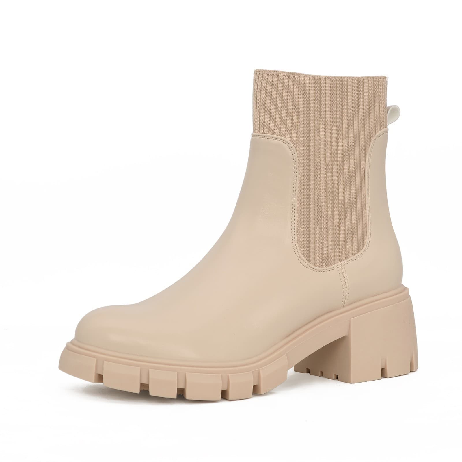 Women's Black Leather Ankle Boots Side Zipper Block Heel Casual Fashion Style Suitable For Autumn Winter