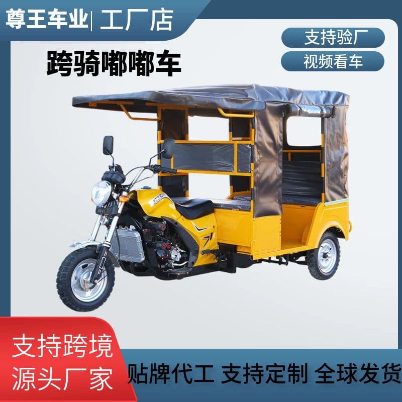 Custom Cross-Border African Tuk-Tuk Ride-On Fuel Three-Wheel Motorcycle Tricycle Source Export Factory