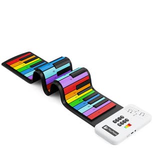 Portable Rainbow Roll-Up Piano 49 Keys Beginner Kids Folding Travel Thickened Soft Keyboard Instrument
