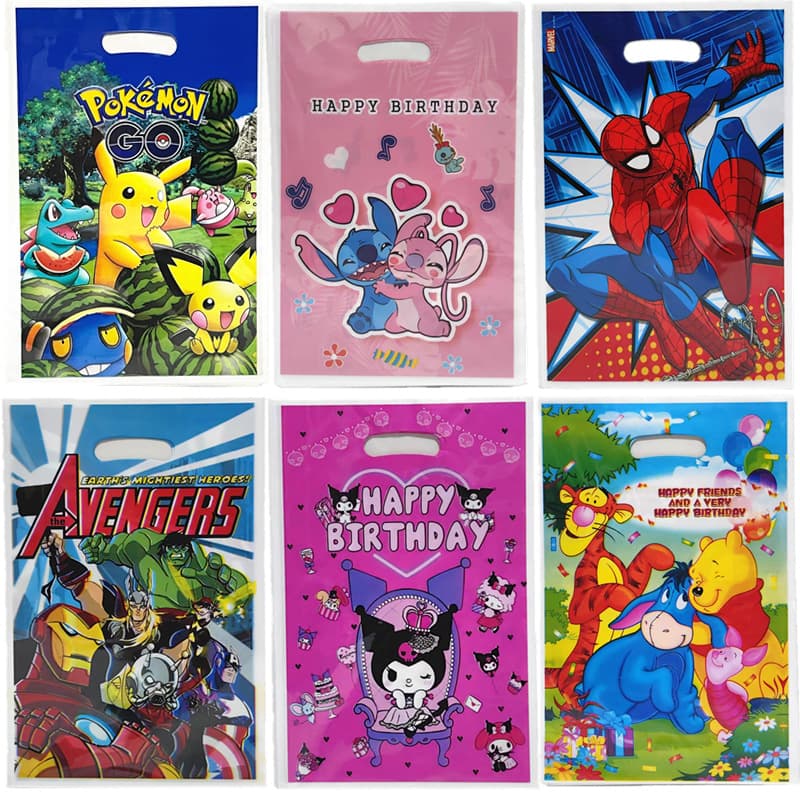 New cross-border cartoon pearlescent film return gift bag birthday party decoration pearlescent film gift bag pe bag factory direct sale