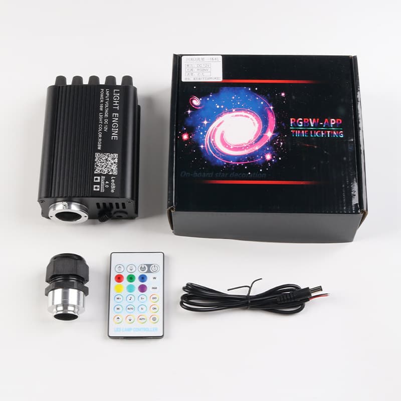 16W Car-Mounted Fiber Optic Light Source Unit with Starry Sky Design, Home Starry Sky Ceiling, RGBW Flashing Meteor All-in-One Unit