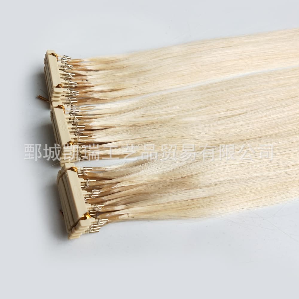 6D Real Human Hair Extensions with Clip-In Buckle #613 Hair Extensions 6D Hair Extension