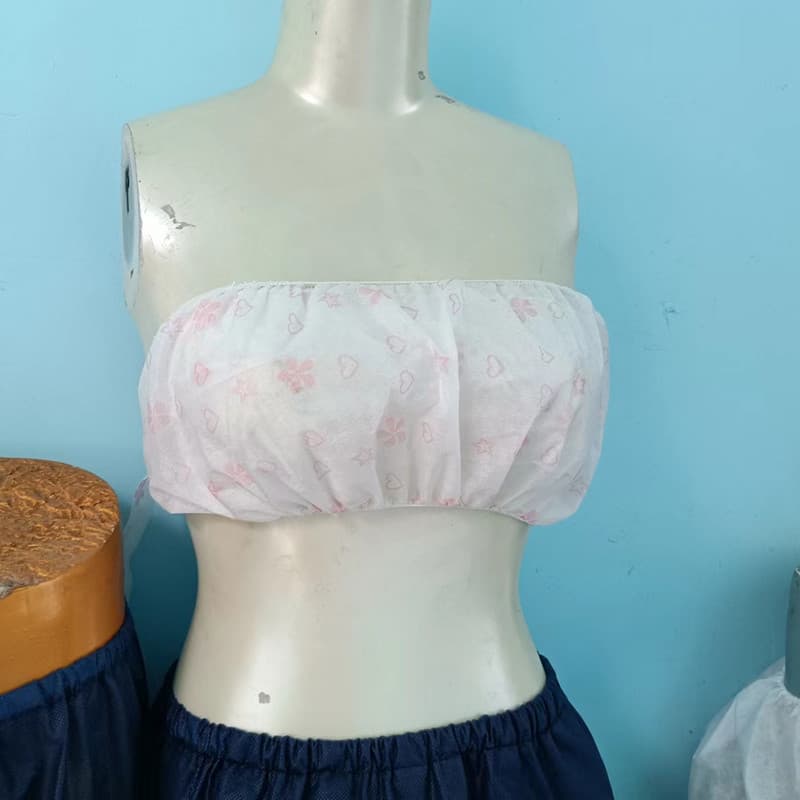 Non-woven bra for beauty salon massage sauna therapy, individually wrapped tube top bra breathable, disposable underwear.