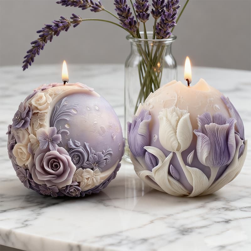 Moon Flower Aromatherapy Candle Silicone Molds Various DIY 3D Moon Flower Tulip Diffuser Stone Ornaments
