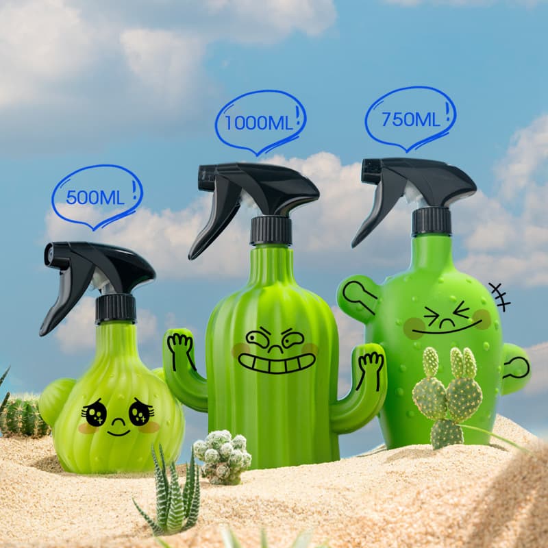 Cartoon Cactus Watering Can Gardening Tool Small Spray Bottle for Plants Fine Mist Spray Disinfection Spray Bottle