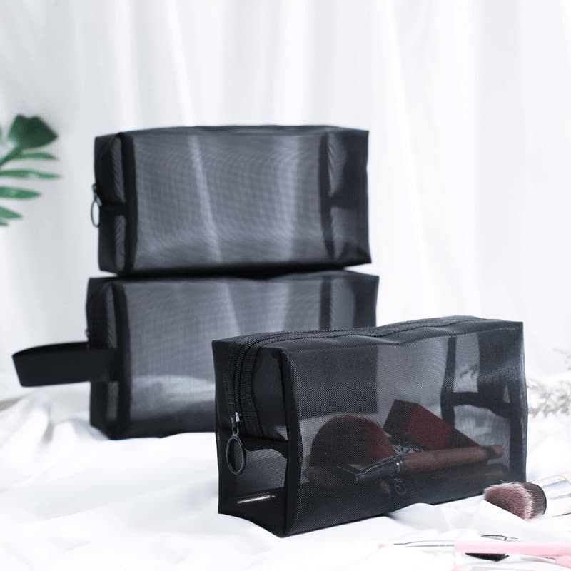 New Cross-Border Nylon Mesh Cosmetic Bag Portable Large Capacity Travel Storage Toiletry Bag Korean Style Handheld Octagonal Bag