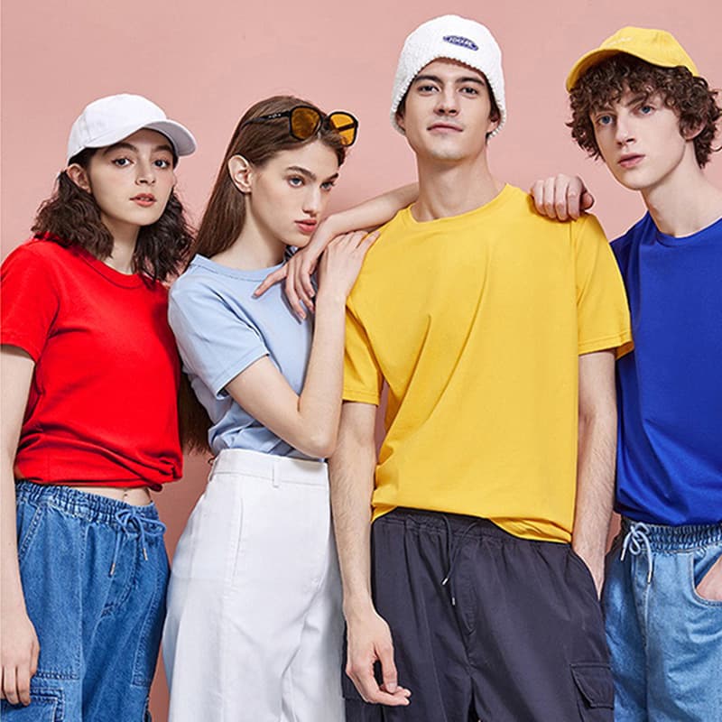 TB-7900 Pure Cotton Short Sleeve T-Shirt Round Neck Loose Fit Printable Logo Couple Half Sleeve Chinese Trend OEM Pure T Custom