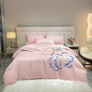 Factory Direct 60s Washed Tencel Bedding Set Solid Color Duvet Cover Set Bed Sheet Pillowcase Bedding Wholesale