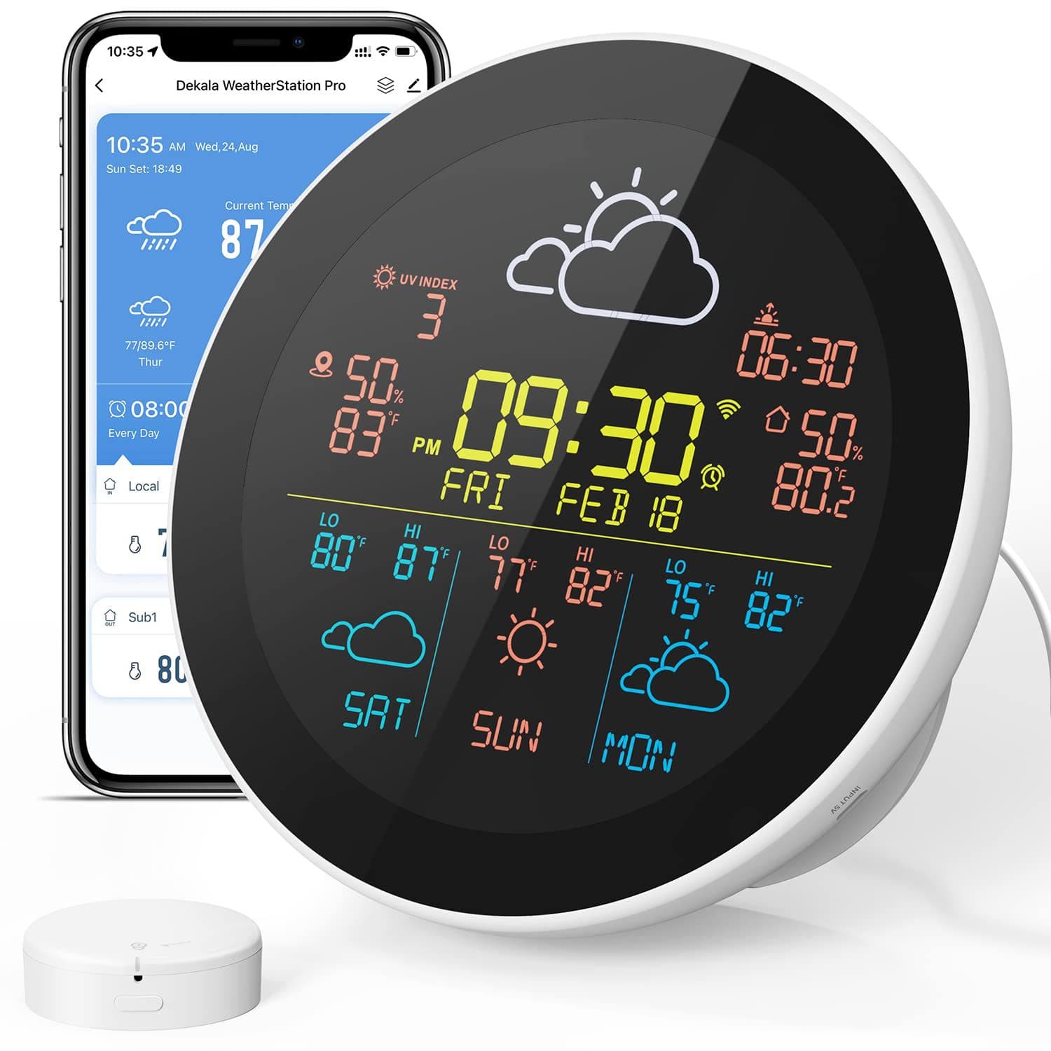 Graffiti Smart Weather Clock, Electronic Digital Alarm Clock, Thermometer, Hygrometer, Multifunctional Weather Forecast Calendar, Weather Clock