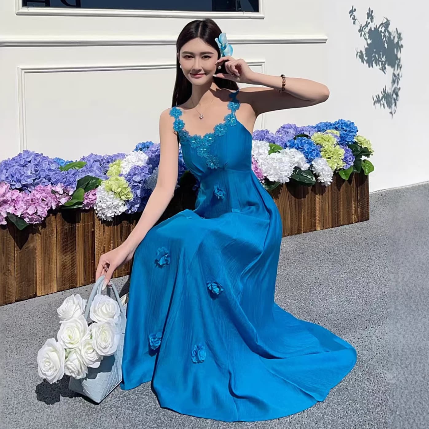 Xinri Elegant Fashion Dress Strappy Dress Women 2026 New Fairy Dress Floral Dress Atmosphere