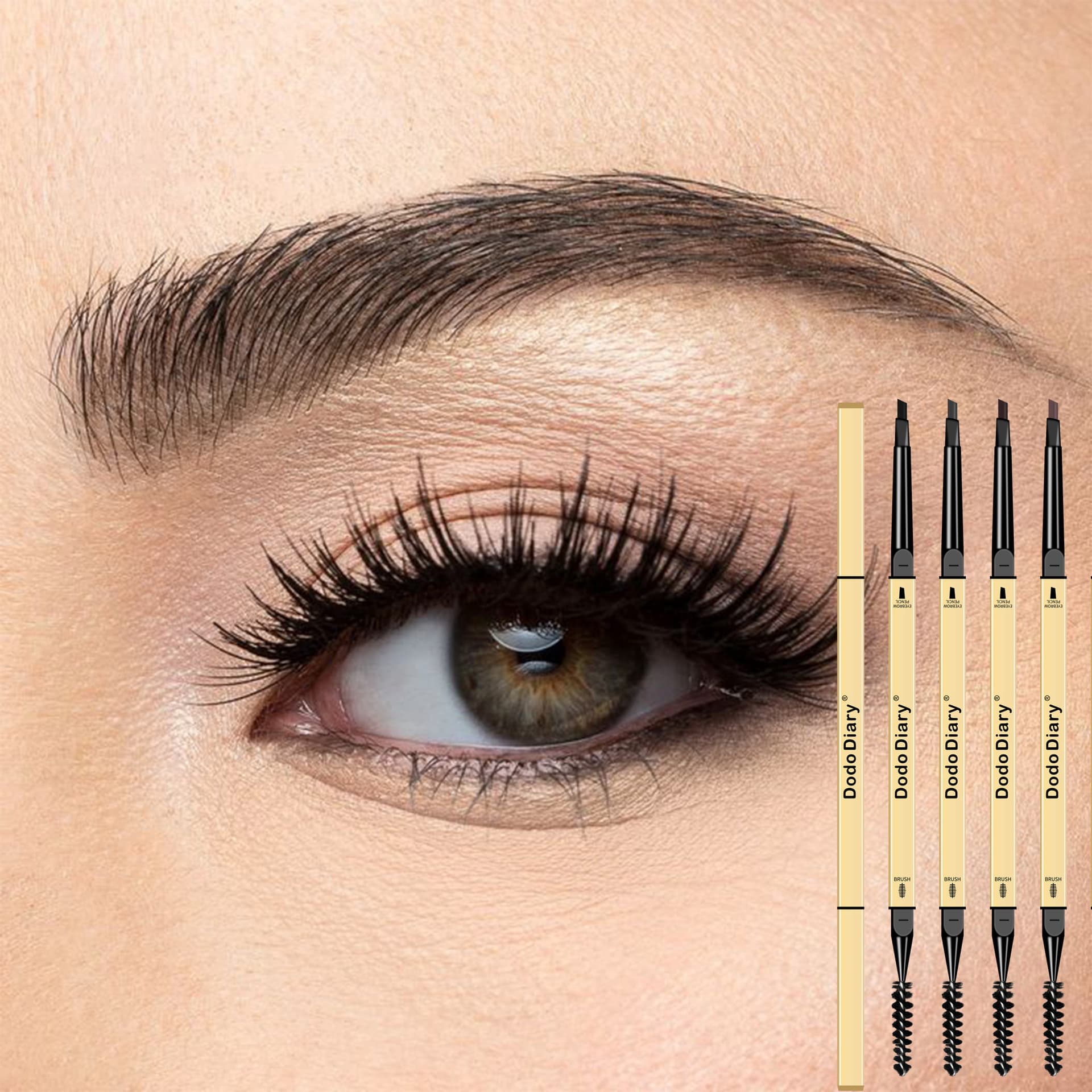 Cross-border Mini Gold Bar Gold Chopstick Eyebrow Pencil Triangular Ultra-fine Dual-ended Waterproof Sweat-proof Long-lasting Smudge-proof DoDiary