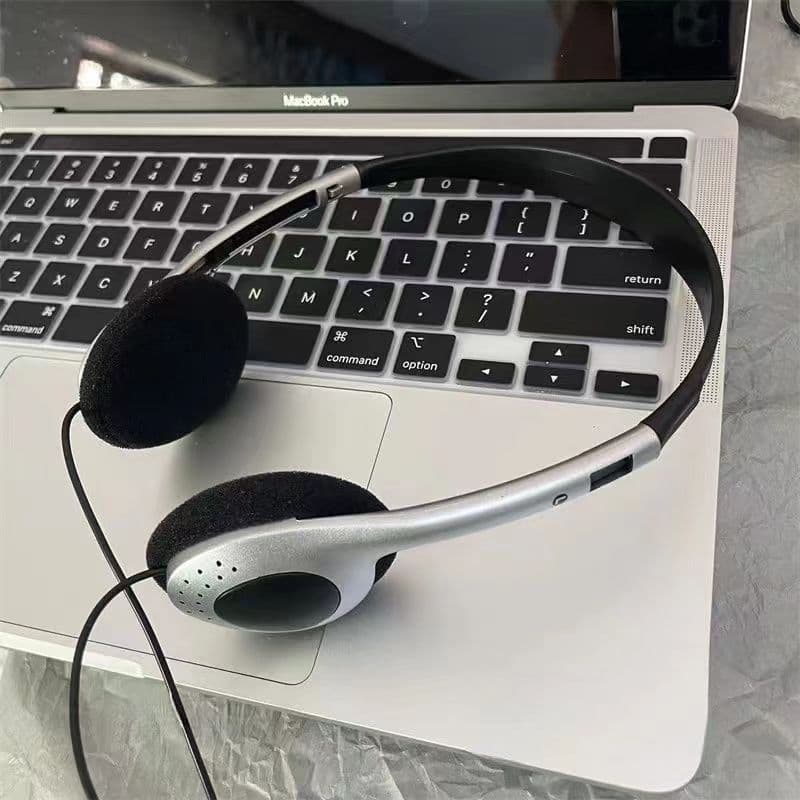 Over-Ear Wired Headphones Retro Vintage 3.5mm TikTok Photo Prop MP4 Music Headphones