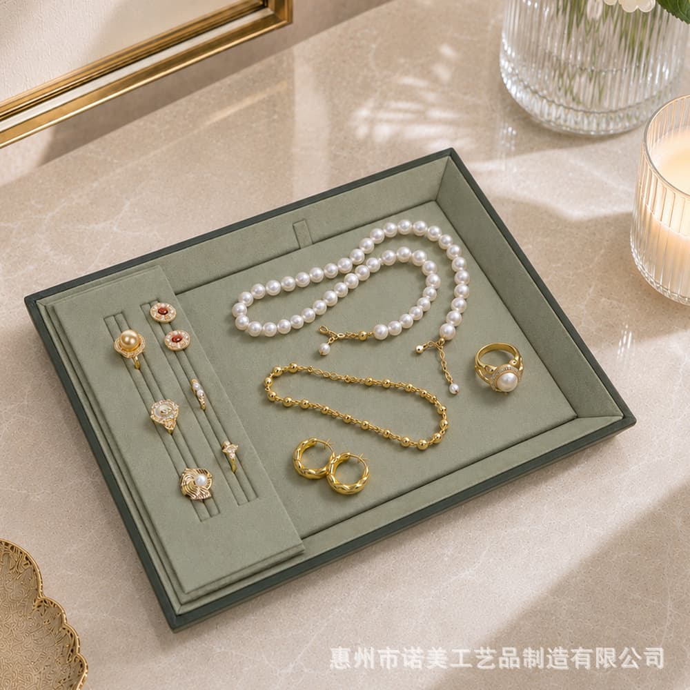 Superfine Fiber Sheepskin Jewelry Tray, Luxury Brand Jewelry Display Tray, Pearl and Gemstone Jewelry Live Viewing Tray, In-Stock