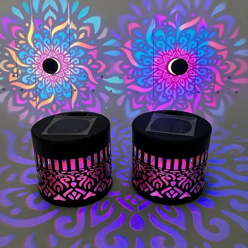 Cross-border solar outdoor courtyard wall lamp projection lamp Mandala outdoor waterproof lamp courtyard exterior wall decorative lamp